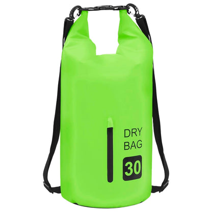 vidaXL Dry Bag with Zipper Green 7.9 gal PVC