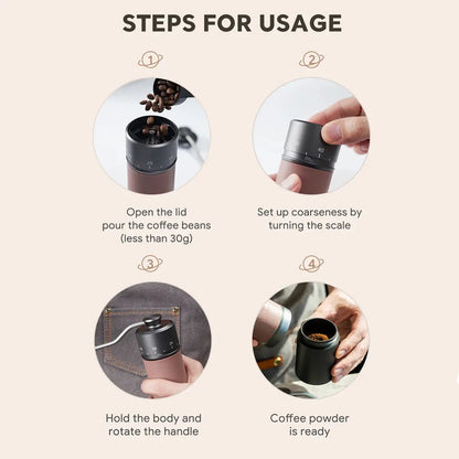 StepUP Coffee Manual Coffee Bean Grinder – Stainless Steel, 7-Burr