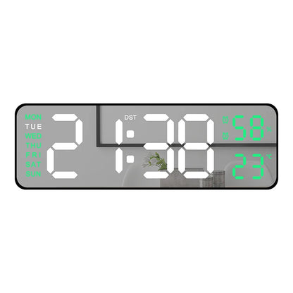 Large LED Digital Wall Clock – With Temperature, Humidity & Week Display