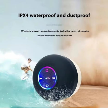 AquaBeat Mini: Waterproof LED Bluetooth Speaker with Powerful Sound & Suction Cup Mount